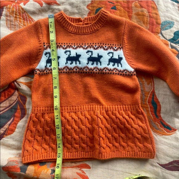 Orange with black cats knit sweater dress - size 2T-3T - Picture 9 of 9